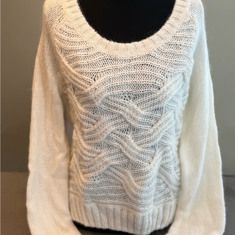 Moda International Cream Cable Knit Sweater